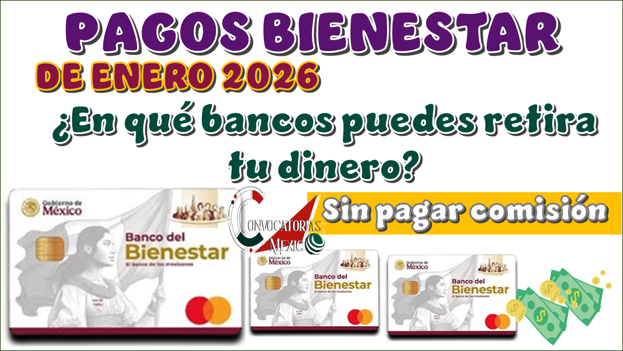 PAGOS BIENESTAR DE ENERO 2026 | ¿En qué bancos puedes retirar tu dinero sin pagar comisión?