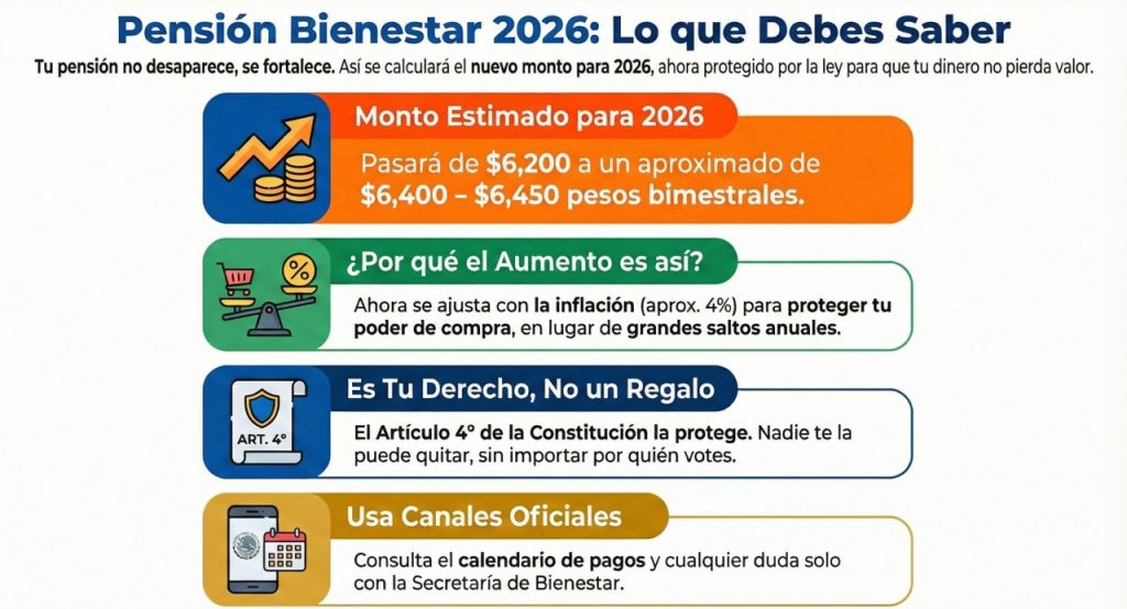 Pensión Bienestar 2026: Análisis del Aumento Proyectado y la Continuidad como Derecho Constitucional 12 Proyección del Monto para 2026