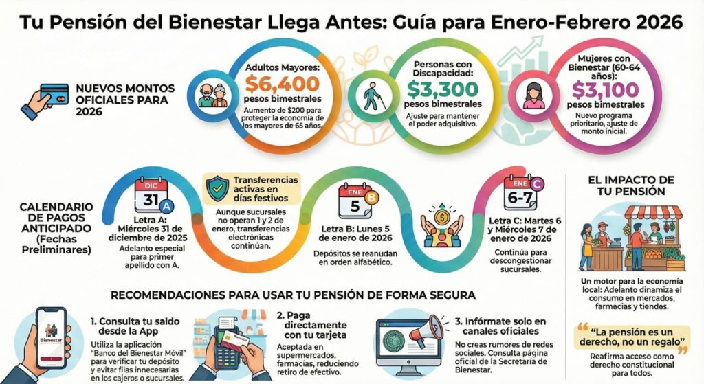 Pensión Bienestar 2026: Se Prevé Ininicio de Dispersión Anticipada y Nuevos Montos Frente a la Cuesta de Enero