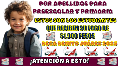 POR APELLIDOS PARA PREESCOLAR Y PRIMARIA | ESTOS SON LOS ESTUDIANTES QUE RECIBEN SU PAGO DE $1,900 PESOS DE LA BECA BENITO JUÁREZ 2025 
