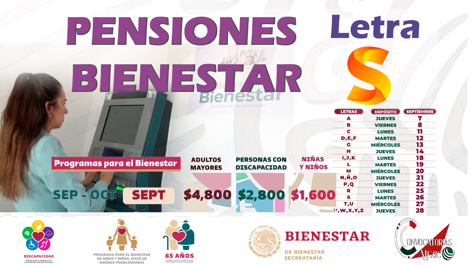 Hoy Llega el Apoyo de Pensión Bienestar para la Inicial “S”