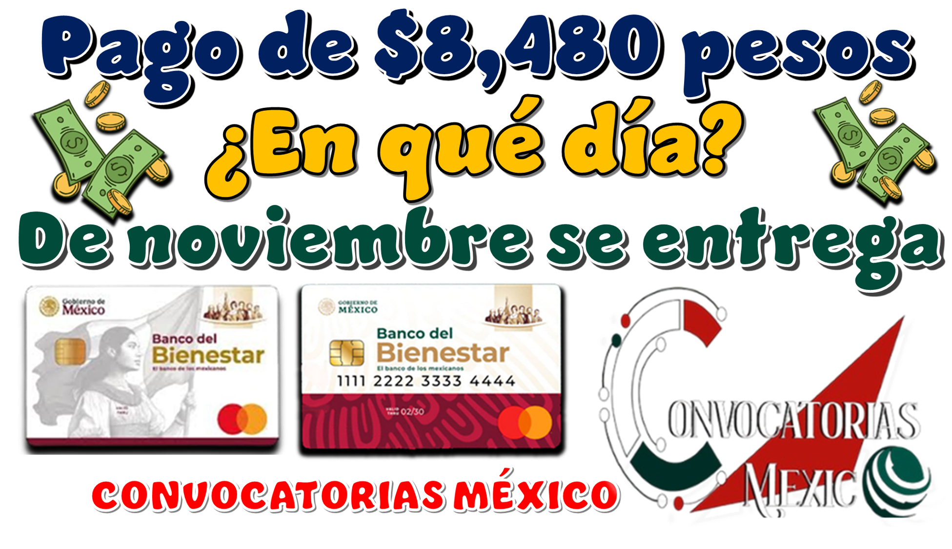 Pago de $8,480 pesos | ¿En qué día de noviembre se entrega?