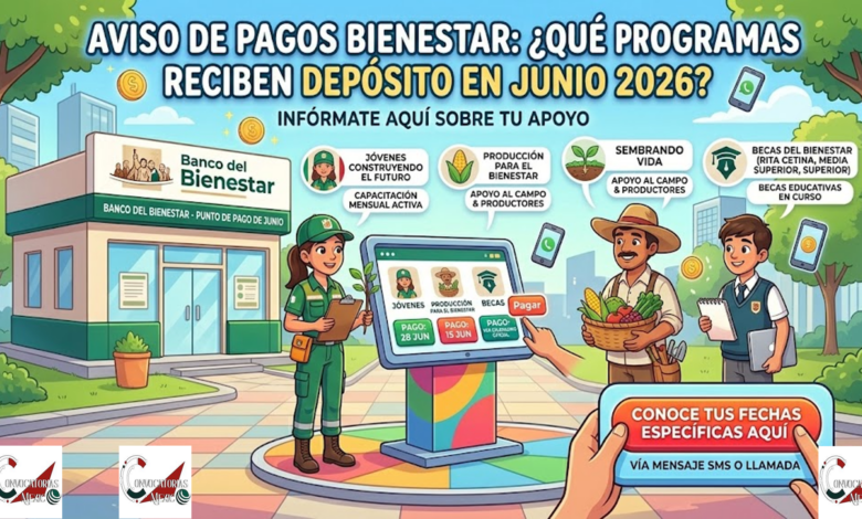 Pagos Bienestar: Conoce qué programas reciben depósito en junio 2026