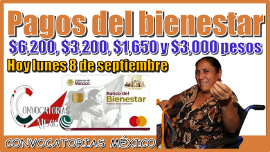 Pagos del bienestar de: $6,200, $3,200, $1,650, $3,000 pesos| Hoy lunes 8 de septiembre 