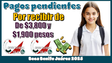 Pagos pendientes por recibir de $3,800 y $1,900 pesos de la Beca Benito Juárez 2025