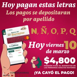 Consulta tu SALDO Inician depósitos para estas letras de la Pensión Bienestar 2023