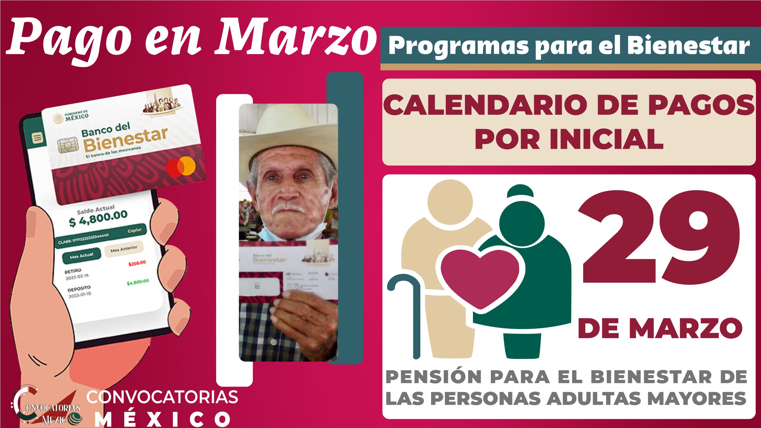 Pago en Marzo adultos mayores que cobran $4,800 pesos Pensión Bienestar 2023