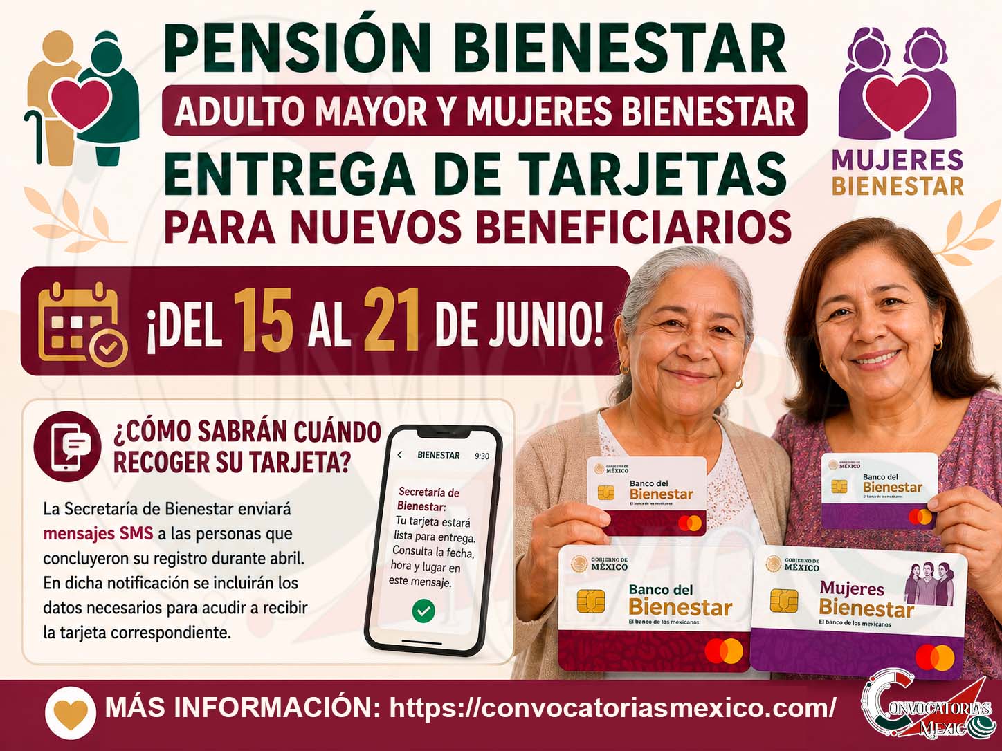 Pensión Bienestar Adulto Mayor y Mujeres Bienestar: Entrega de Tarjetas para Nuevos Beneficiarios ¡Del 15 al 21 de junio!