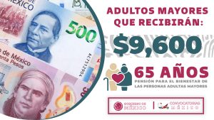 Quiénes recibirán pago doble de hasta de 9 mil 600 pesos Pensión Bienestar marzo 2023