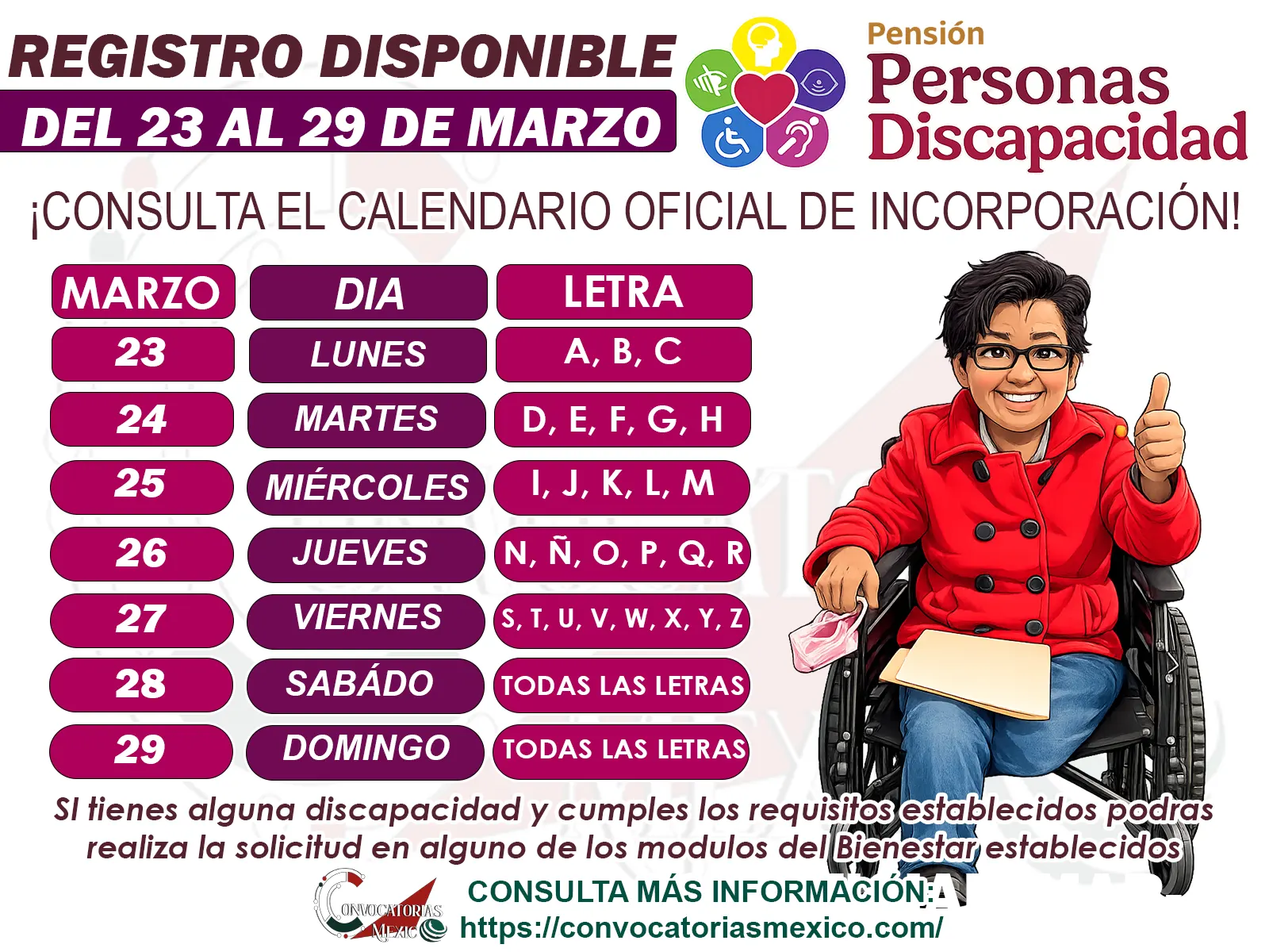 Pensión Bienestar para Personas con Discapacidad: Registro Disponible en Marzo del 23 al 29