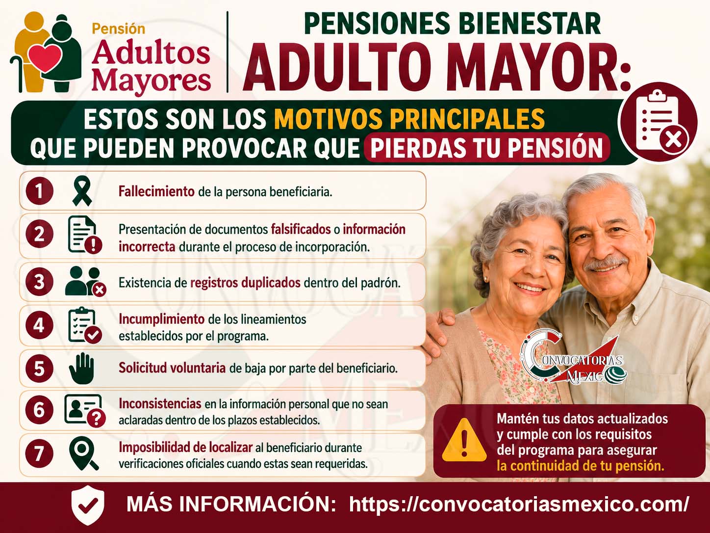 Pensiones Bienestar Adulto Mayor: Estos son los motivos principales que pueden provocar que pierdas tu pensión