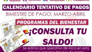 Pensiones del Bienestar: Calendario con Fechas tentativas de pagos para este mes de Marzo