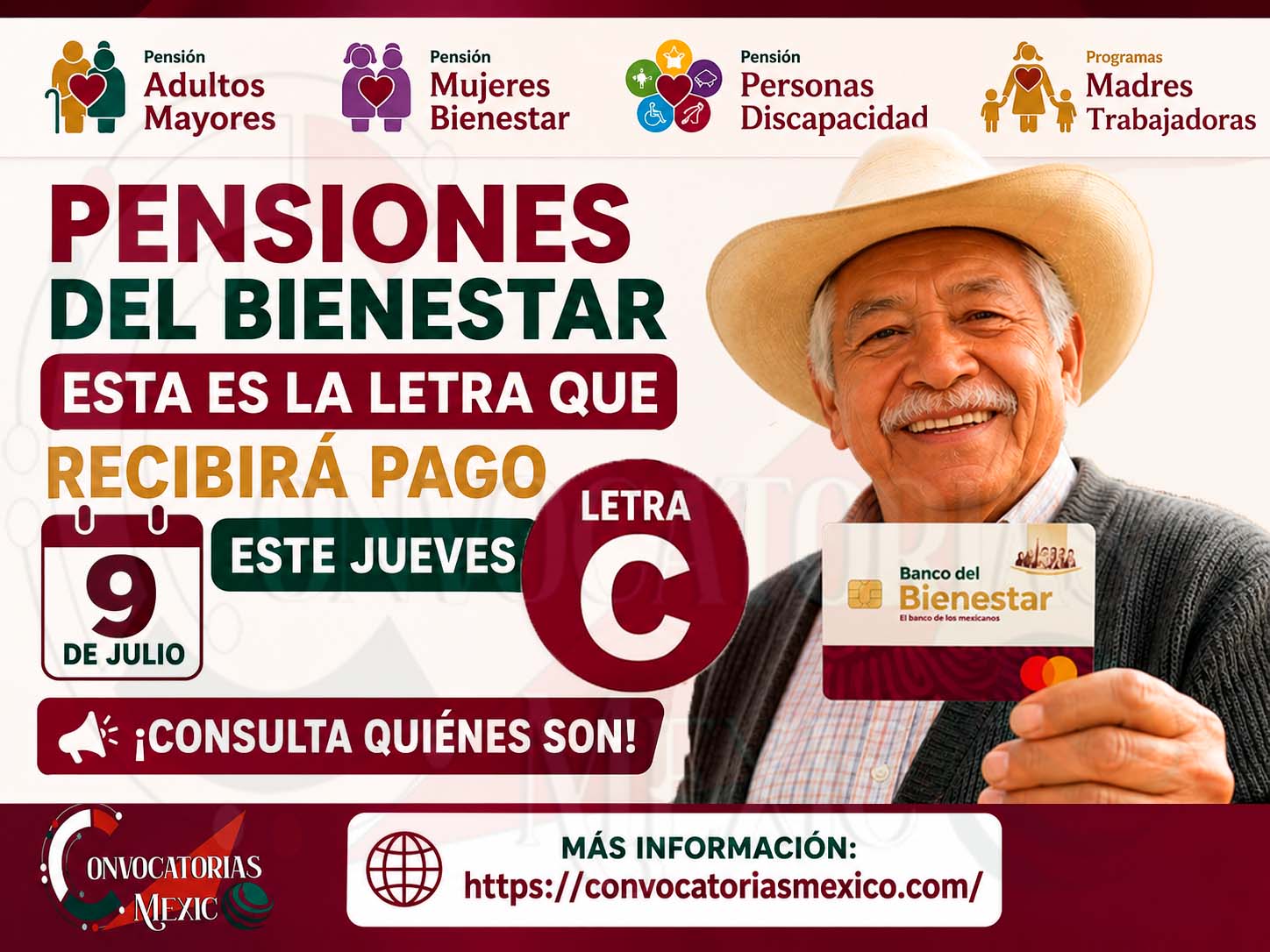 Pensiones del Bienestar: Esta es la letra que recibiera pago esta jueves 9 de Julio ¡Consulta quienes son!