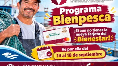 Programa Bienpesca ¡Si aun no tienes la nueva Tarjeta del Bienestar! Ve por ella del 14 al 18 de septiembre