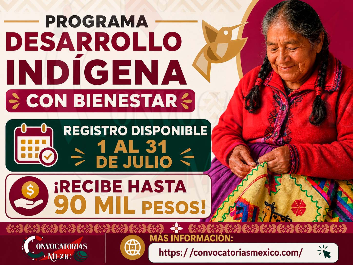 Programa Desarrollo Indígena con Bienestar: Registro Disponible del 1 al 31 de julio ¡Recibe hasta 90 mil pesos!