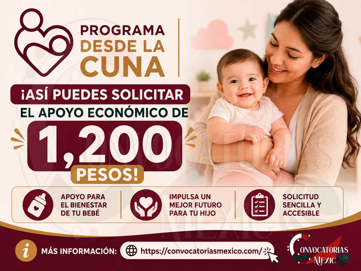 Programa Desde la Cuna ¡Asi puedes solicitar el apoyo económico de 1 mil 200 pesos!