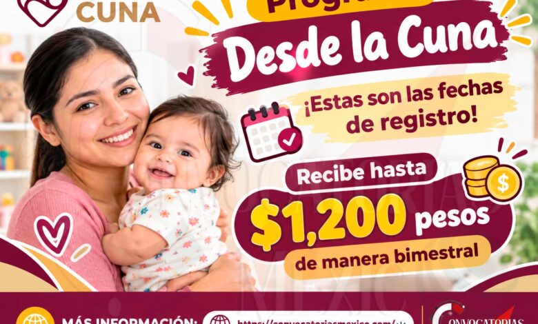 Programa Disponible "Desde la Cuna" ¡Estas son las fechas de registro para recibir hasta 1 mil 200 pesos de manera bimestral!
