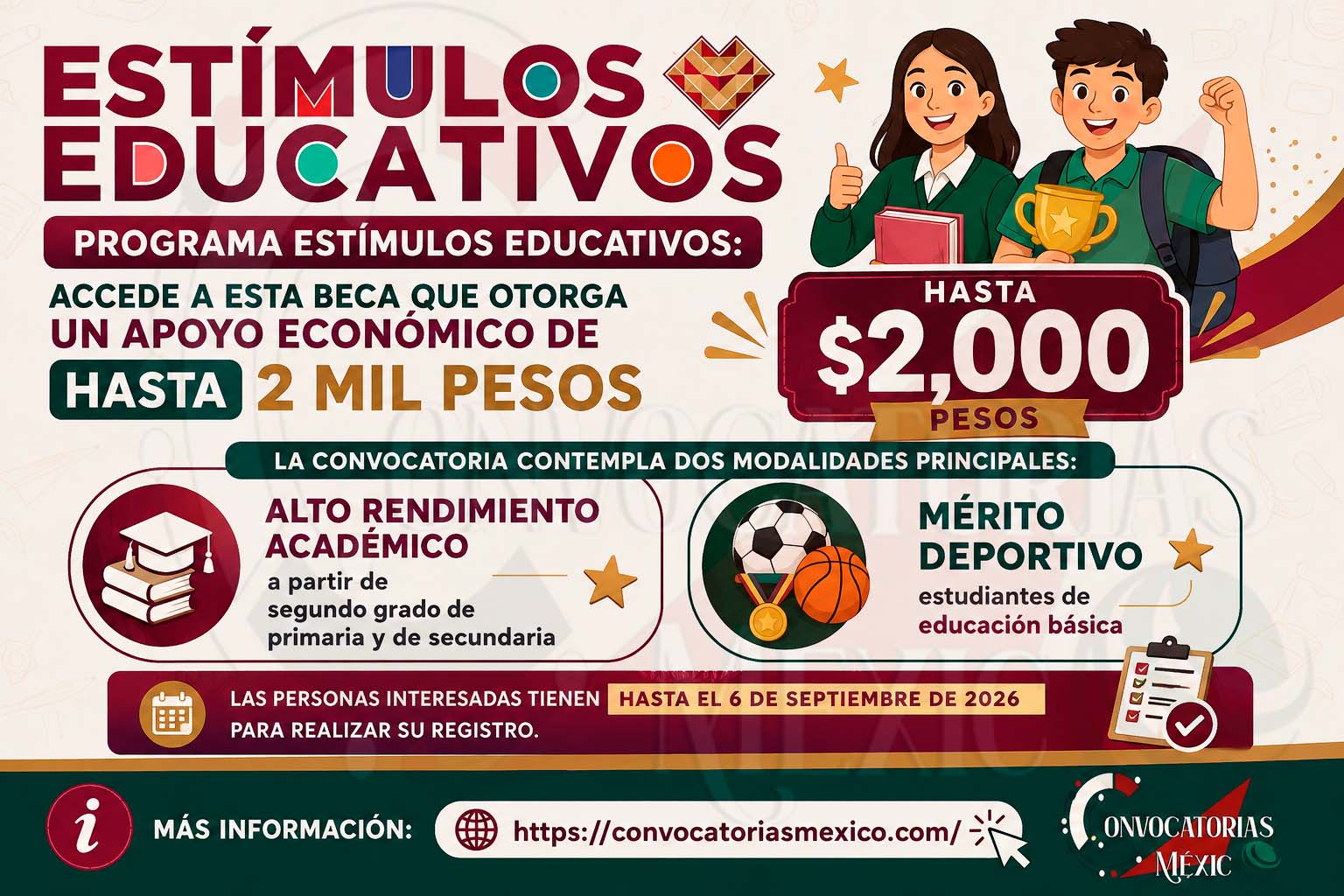 Programa Estímulos Educativos: Accede a esta beca que otorga un apoyo económico de hasta 2 mil pesos