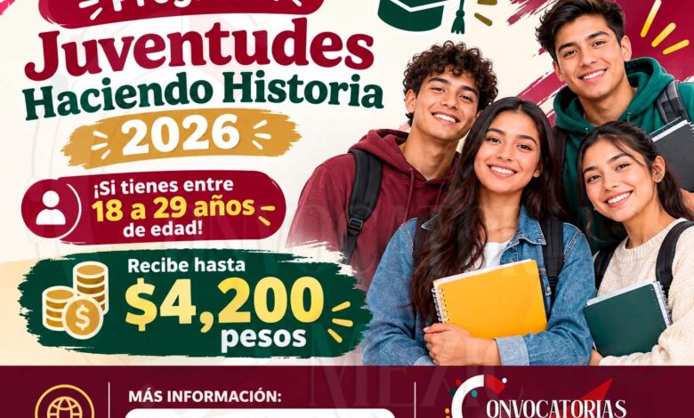 Programa Juventudes Haciendo Historia 2026: ¡Solicitalo si tienes entre 18 a 29 años de edad! Recibe hasta 4 mil 200 pesos