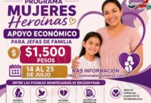 Programa Mujeres Heroínas: Anuncia apoyo económico para jefas de familia de mil 500 pesos