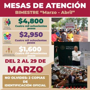 Pagos en MESAS DE ATENCIÓN ¡Así recibe el pago! Programas para el Bienestar 2023