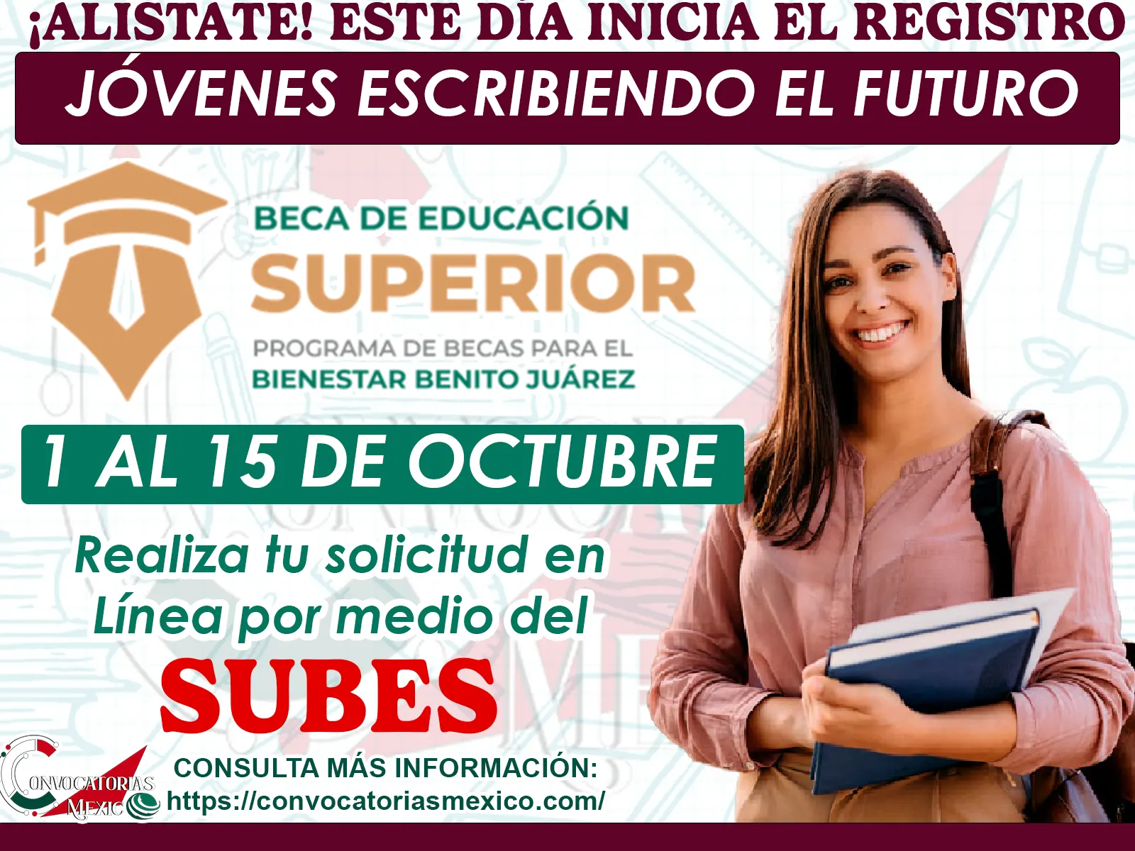 Pronto Iniciara el Registro oficial a las Becas Jóvenes Escribiendo el Futuro ¡Del 1 al 15 de octubre!