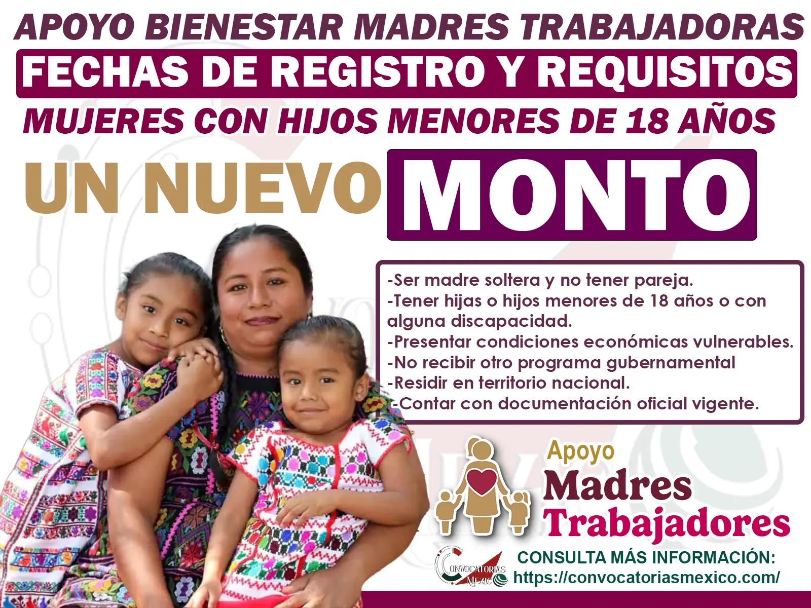 Proximos registros y beneficios del Apoyo Bienestar para Madres Trabajador