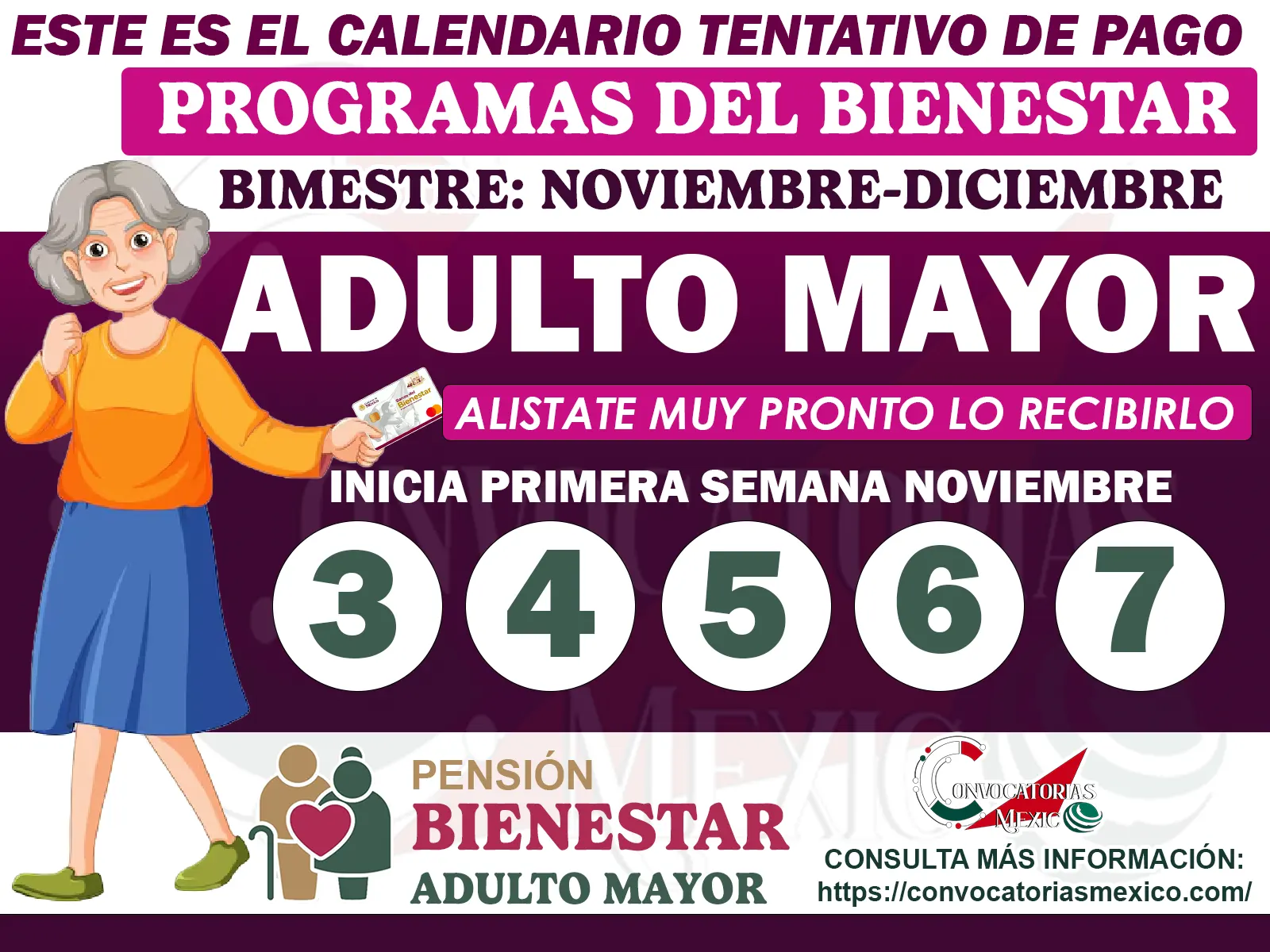 Pensión Bienestar Adulto Mayor: Estas son las posibles fechas de pagos para el último bimestre del año