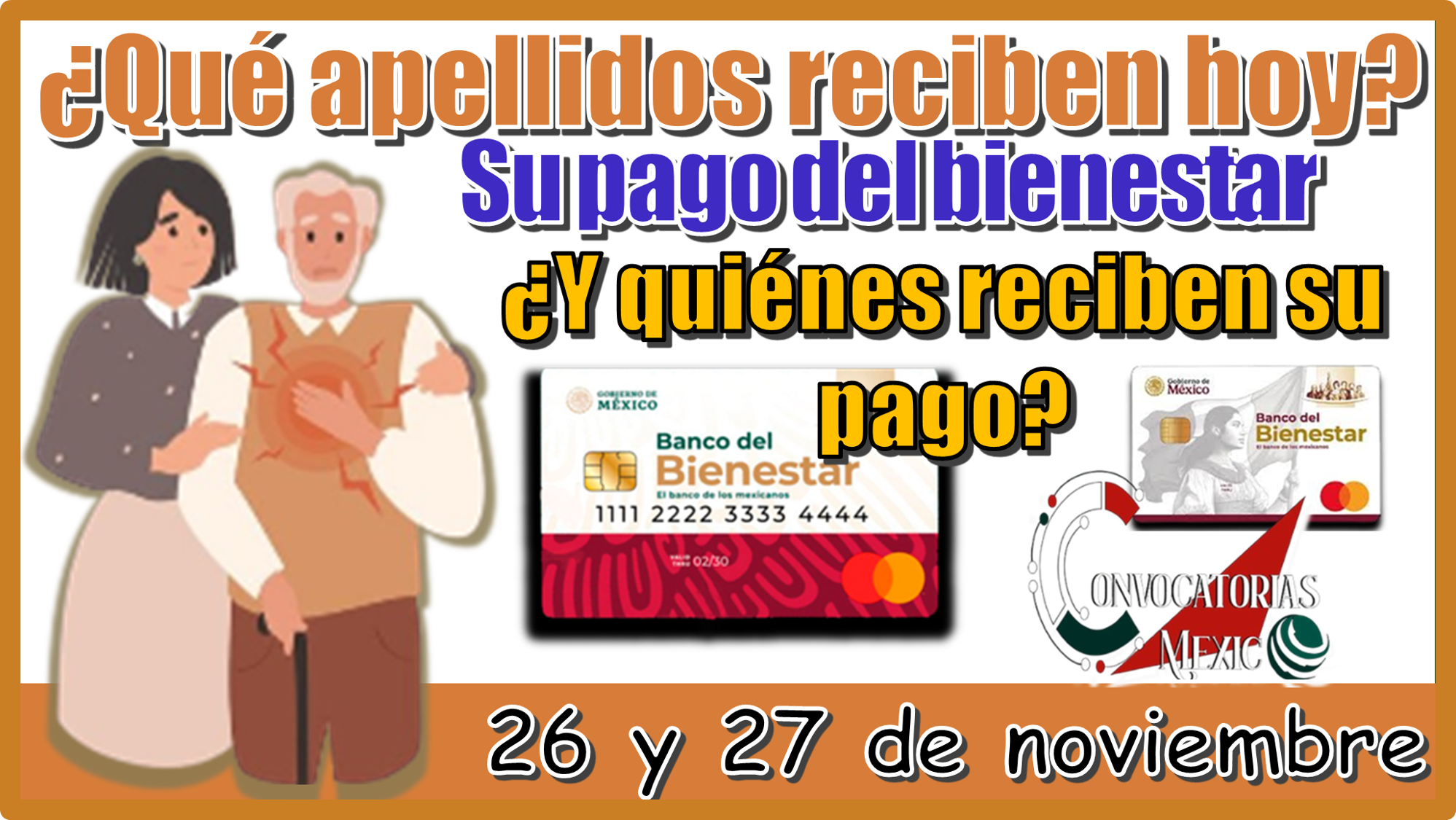 ¿Qué apellidos reciben hoy su pago del bienestar? | ¿Y quiénes reciben su pago 26 y 27 de noviembre?