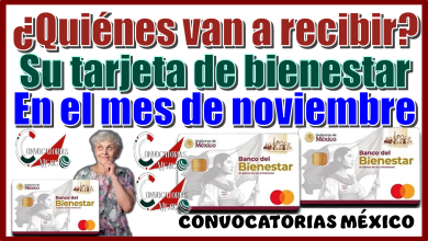 ¿Quiénes van a recibir su tarjeta de bienestar en el mes de noviembre? 