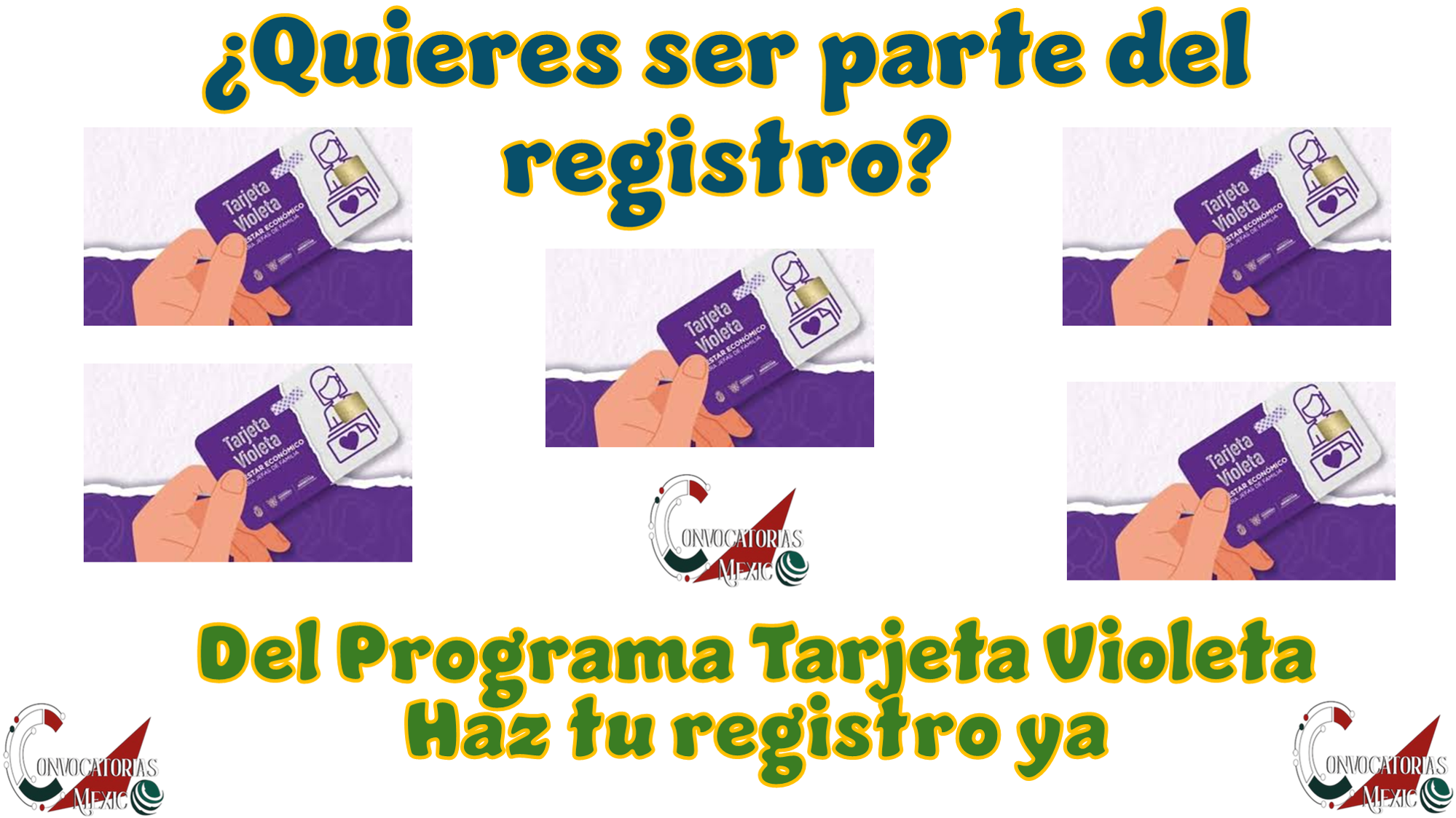 ¿Quieres ser parte del registro de la Programa Tarjeta Violeta?: Haz tu registro ya 