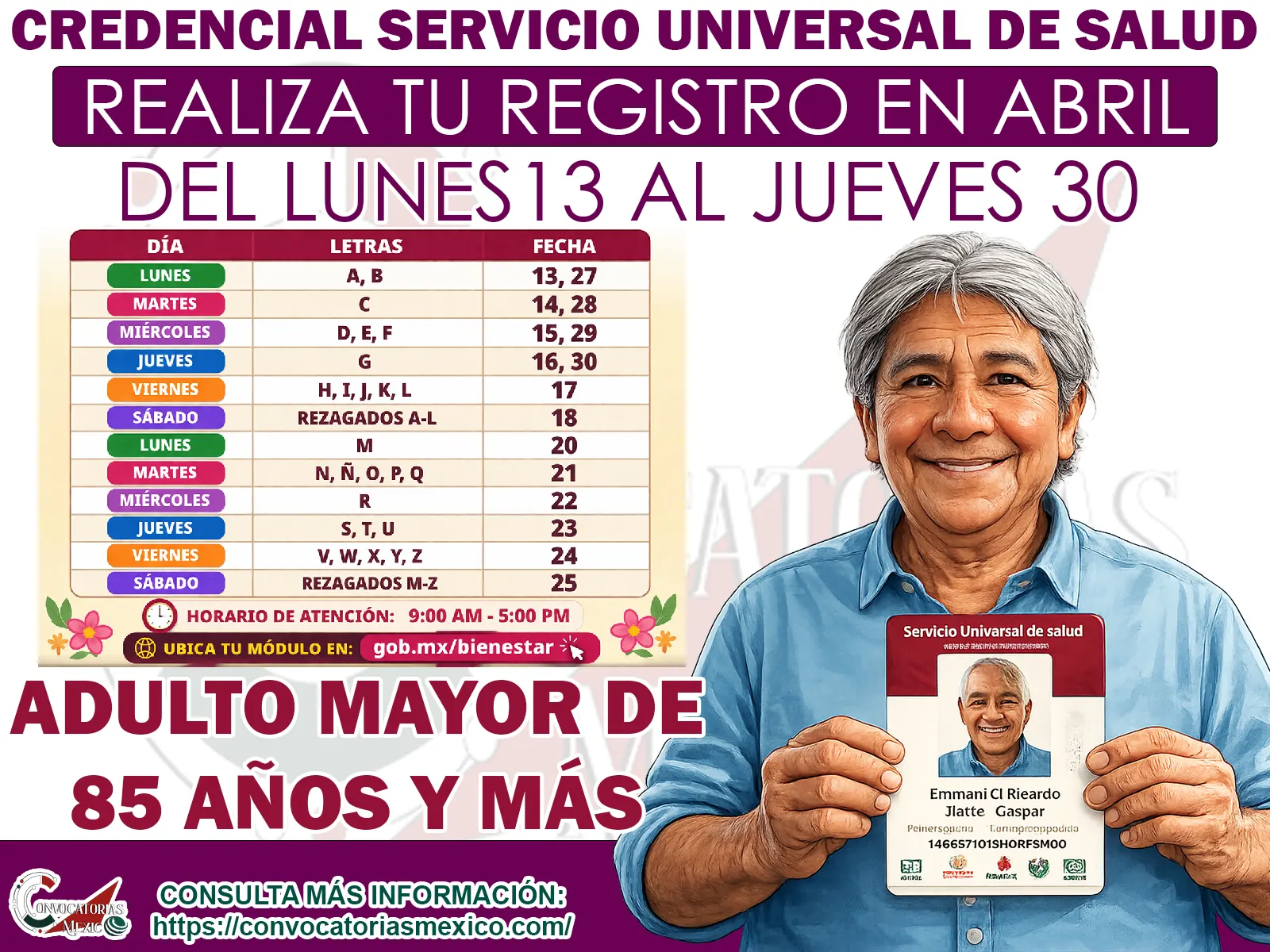 Realiza tu Registro a la Credencial Universal para la Salud ¡Del 13 al 30 de abril!