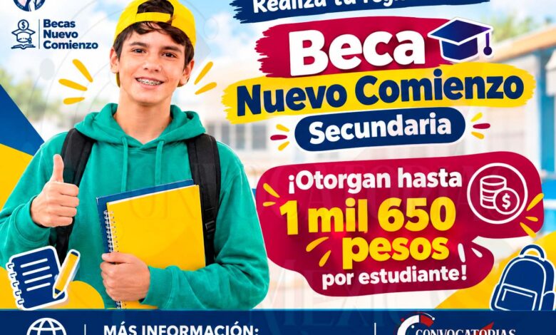Realiza tu registro a la Beca Nuevo Comienzo Secundaria ¡Otorgan hasta 1 mil 650 pesos por estudiante!