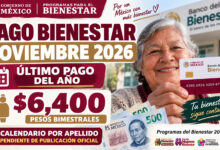 Calendario de pagos Bienestar noviembre 2026: fechas por letra del apellido y último depósito del año