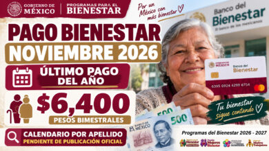 Calendario de pagos Bienestar noviembre 2026: fechas por letra del apellido y último depósito del año