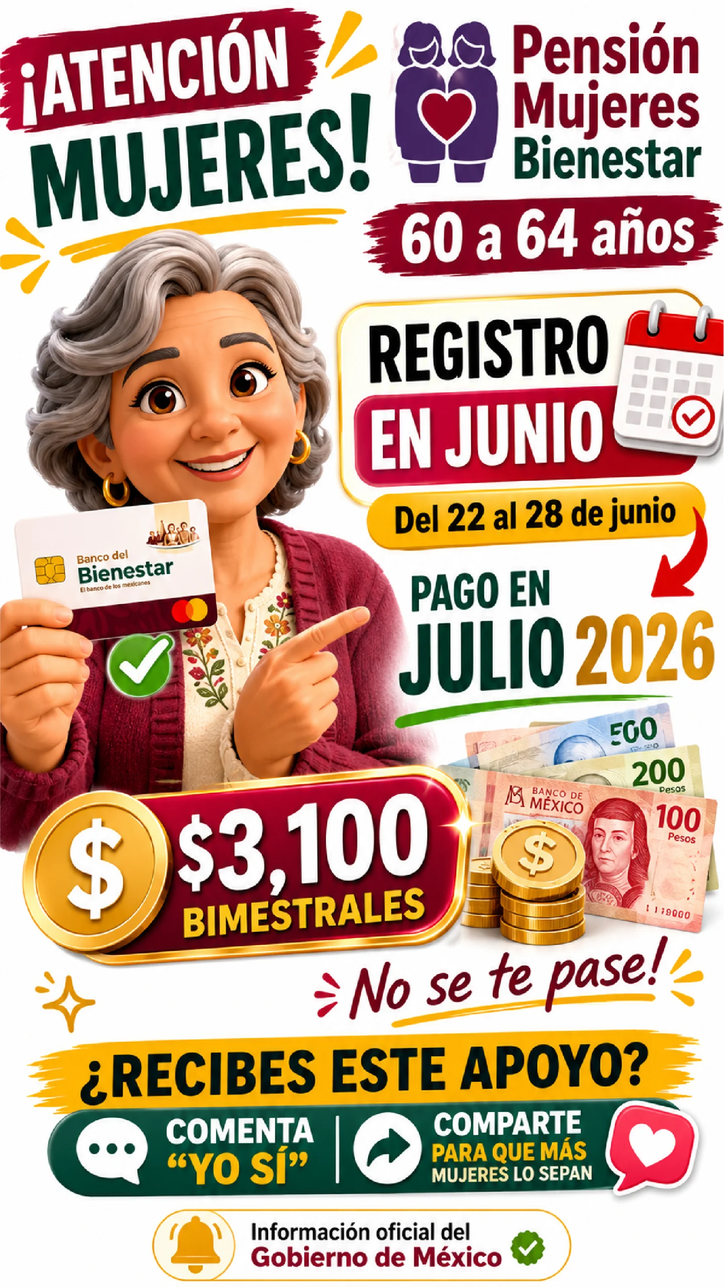 Calendario de registro en junio 2026