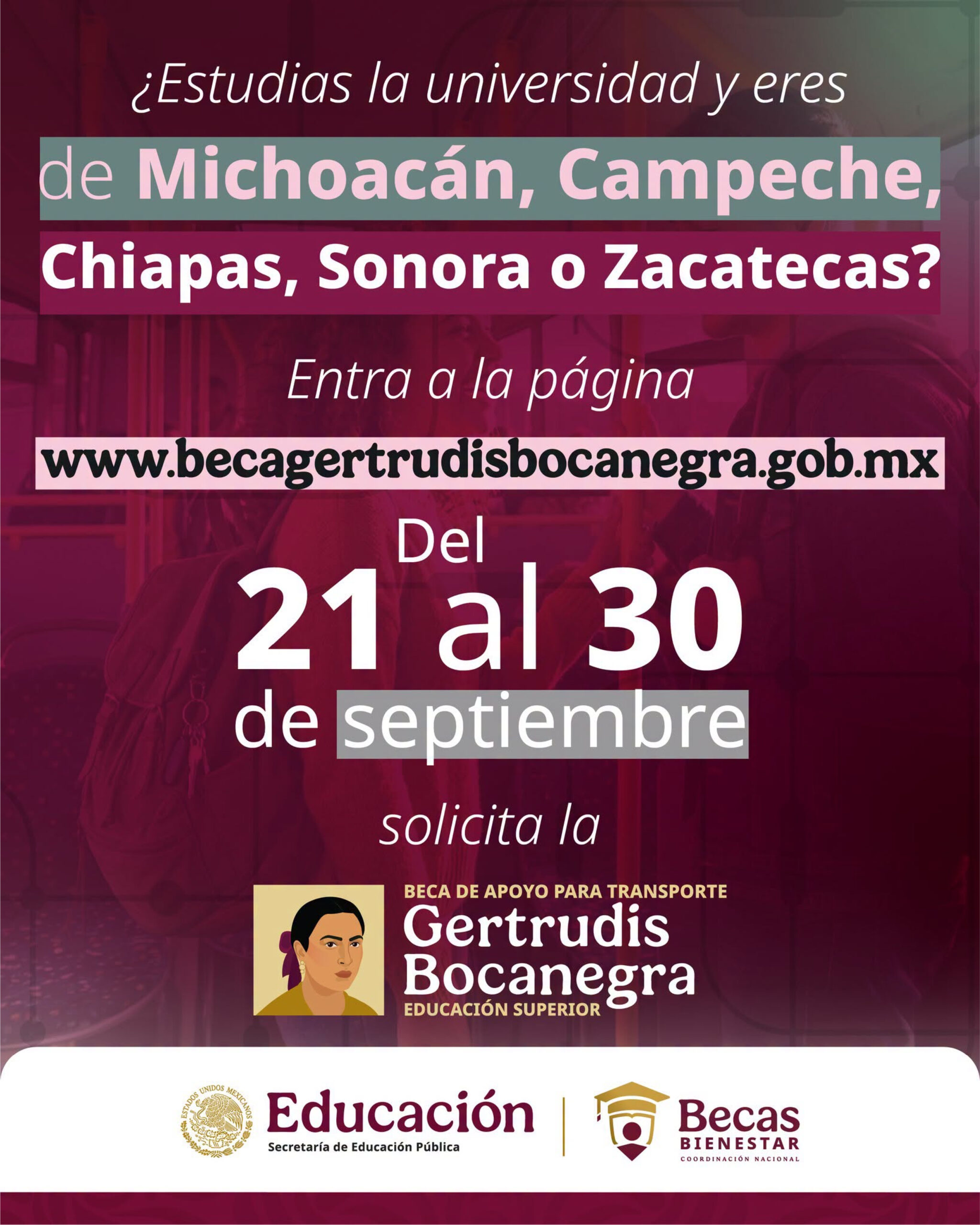Beca de transporte de $1,900: qué universitarios pueden registrarse hasta el 30 de septiembre 12 Beca de transporte de $1,900: qué universitarios pueden registrarse hasta el 30 de septiembre