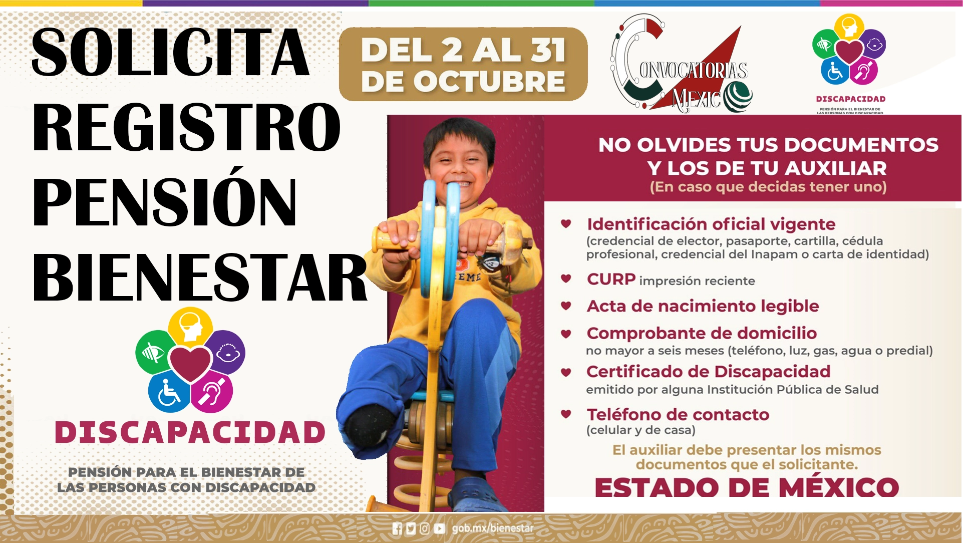 $2,950 Bimestrales, Solicita la Pensión Bienestar para Personas con Discapacidad