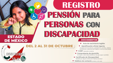 Registro Pension discapacidad Octubre Edomex