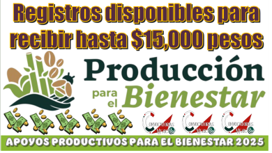 Registros disponibles para recibir hasta $15,000 pesos APOYOS PRODUCTIVOS PARA EL BIENESTAR 2025,