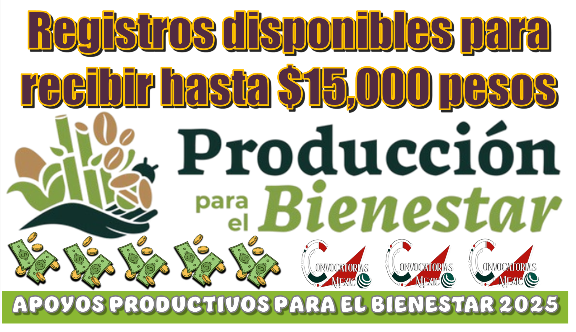 Registros disponibles para recibir hasta $15,000 pesos APOYOS PRODUCTIVOS PARA EL BIENESTAR 2025,