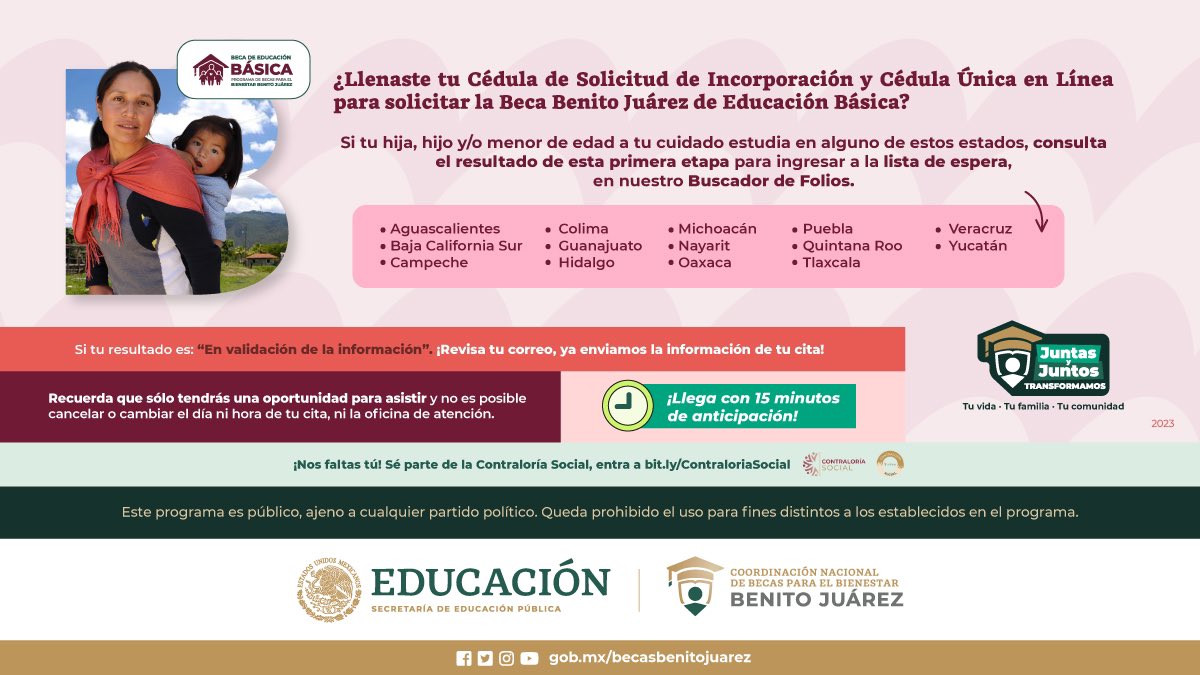 Ya están disponibles los resultados de la Beca Benito Juárez para Educación Básica 12 Resultados BBJ basica 1er etapa 1