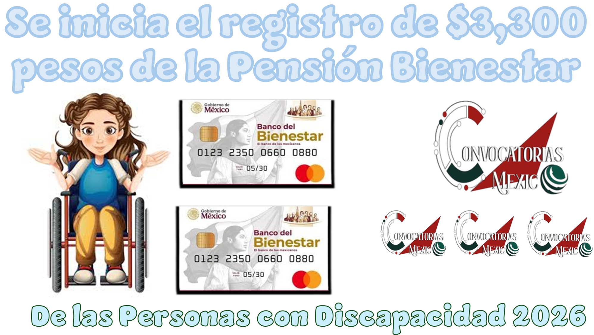 Se inicia el registro de $3,300 pesos de la Pensiòn Bienestar de las Personas con Discapacidad 2026