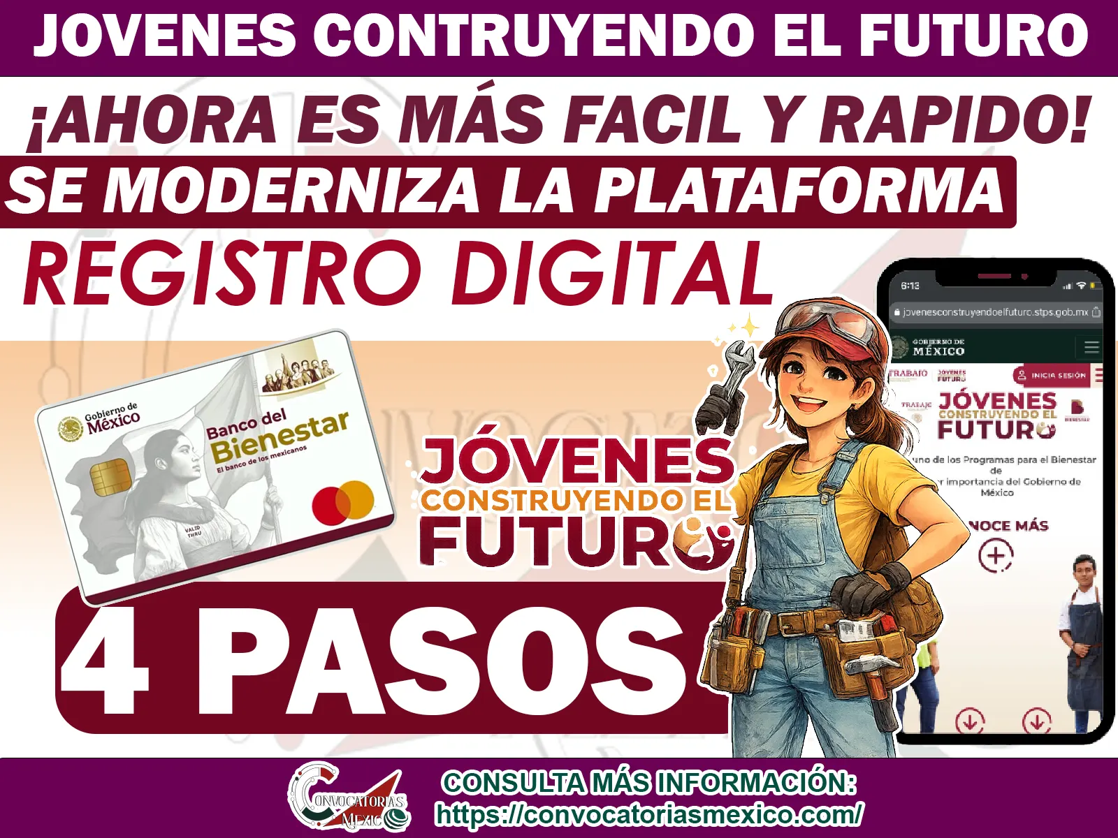 Se moderniza la plataforma de Jóvenes Construyendo el Futuro ¡Ahora más fácil y rápido!