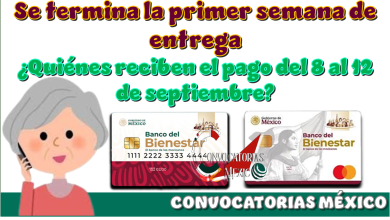 Se termina la primer semana de entrega | ¿Quiénes reciben el pago del 8 al 12 de septiembre?
