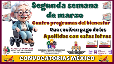Segunda semana de marzo: cuatro programas del bienestar que reciben pago de los apellidos con estas letras