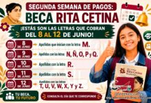 Segunda semana de pagos: Beca Rita Cetina ¡Estás son las letras que cobran del 8 al 12 de junio!