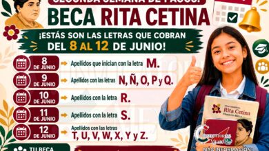 Segunda semana de pagos: Beca Rita Cetina ¡Estás son las letras que cobran del 8 al 12 de junio!