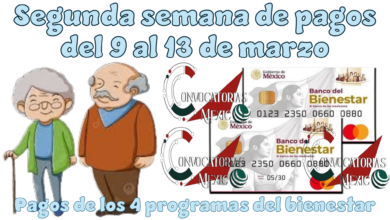 Segunda semana de pagos del 9 al 13 de marzo | Pagos de los 4 programas del bienestar