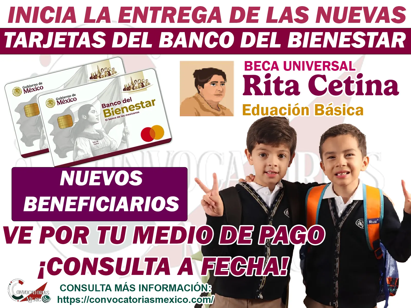 Si eres nuevo beneficiario de la Beca Rita Cetina en esta fecha inicia la entrega de las Tarjetas del Bienestar